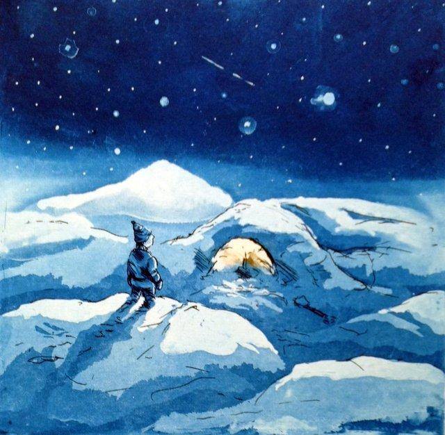 Maleri med vintermotiv fra Galleri Havstad AS