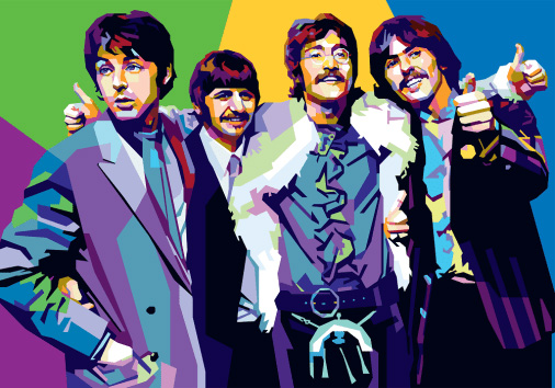 Pop art bilde av The Beatles